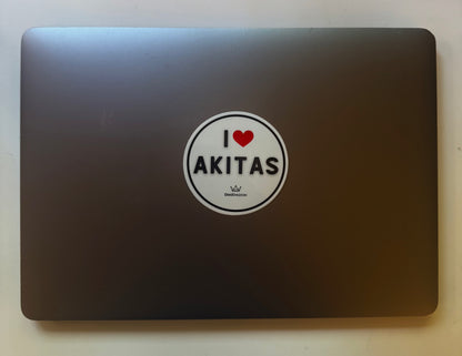 I love Akitas DogKingdom sticker on the lid