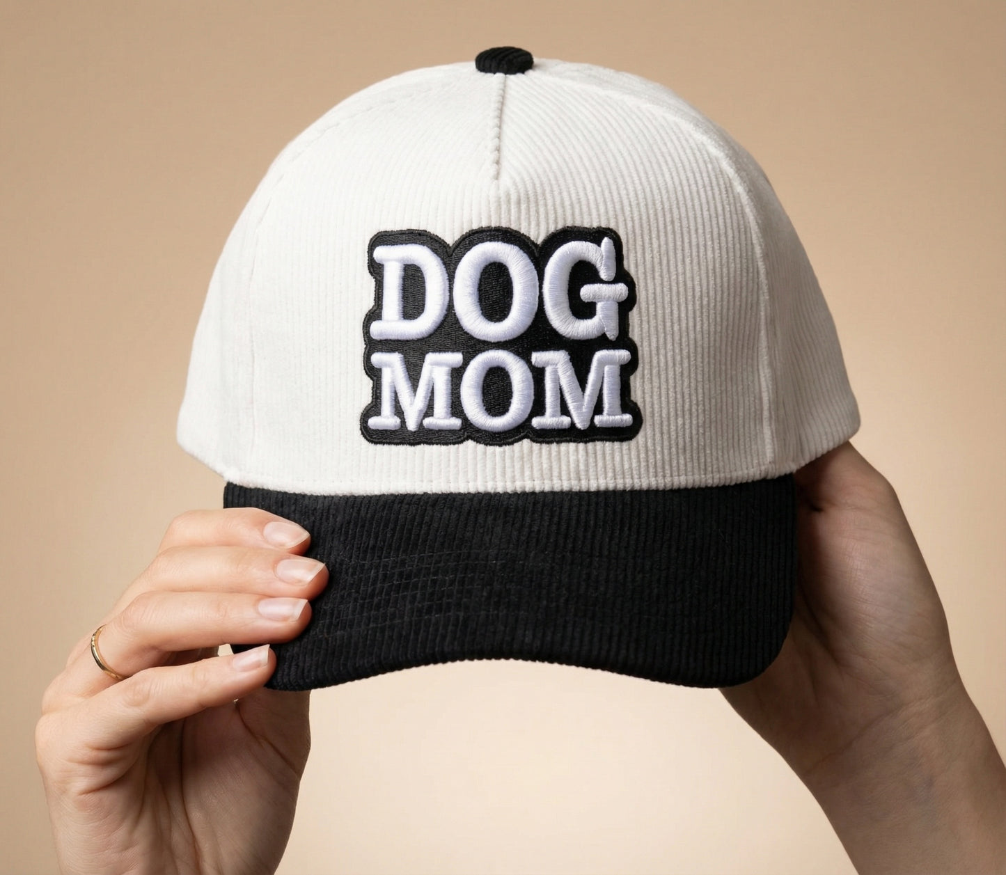 DogKingdom™ Dog Mom Corduroy Snapback Hat