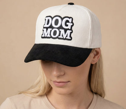 DogKingdom™ Dog Mom Corduroy Snapback Hat