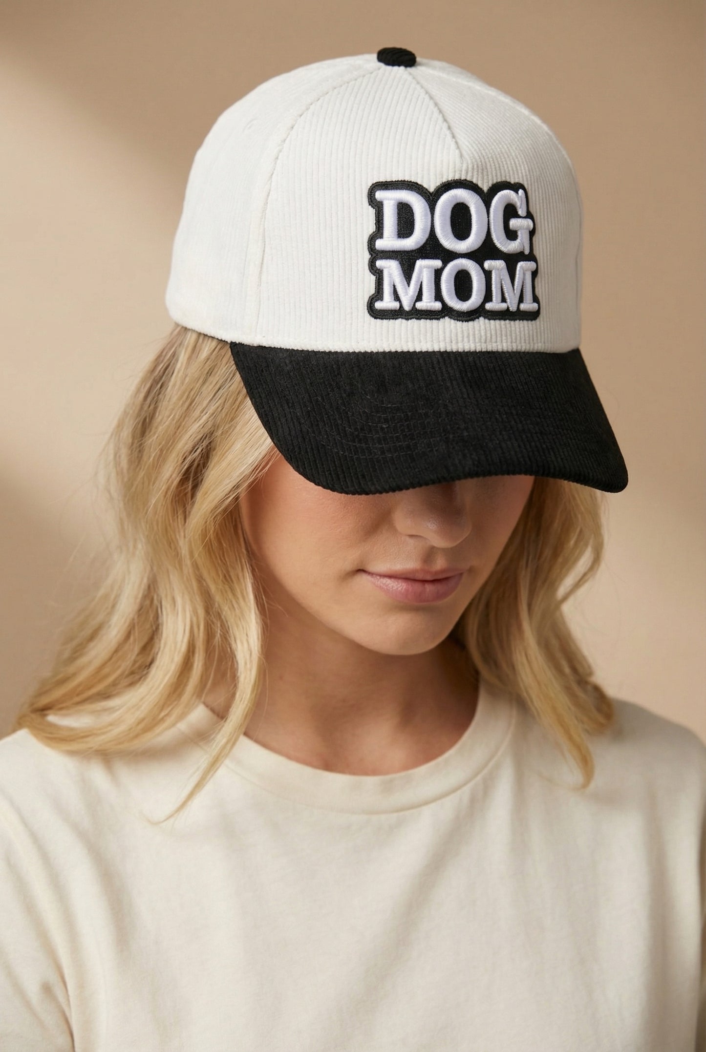 DogKingdom™ Dog Mom Corduroy Snapback Hat