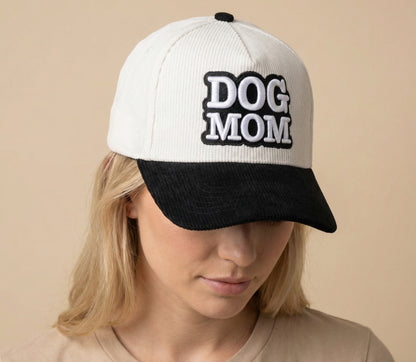 DogKingdom™ Dog Mom Corduroy Snapback Hat