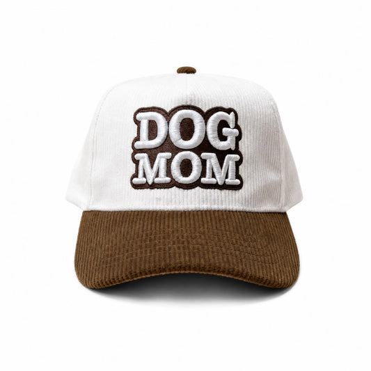 Dog Mom Corduroy Snapback Hat