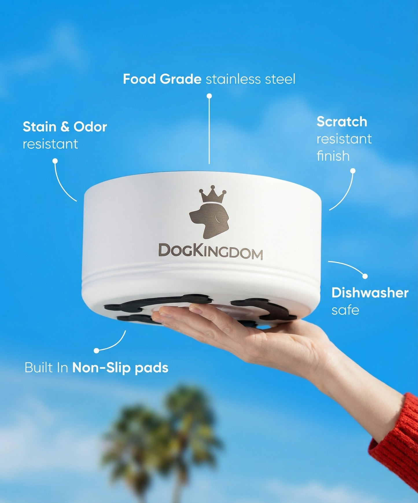 DogKingdom™ 18oz Stainless Steel Dog Bowl