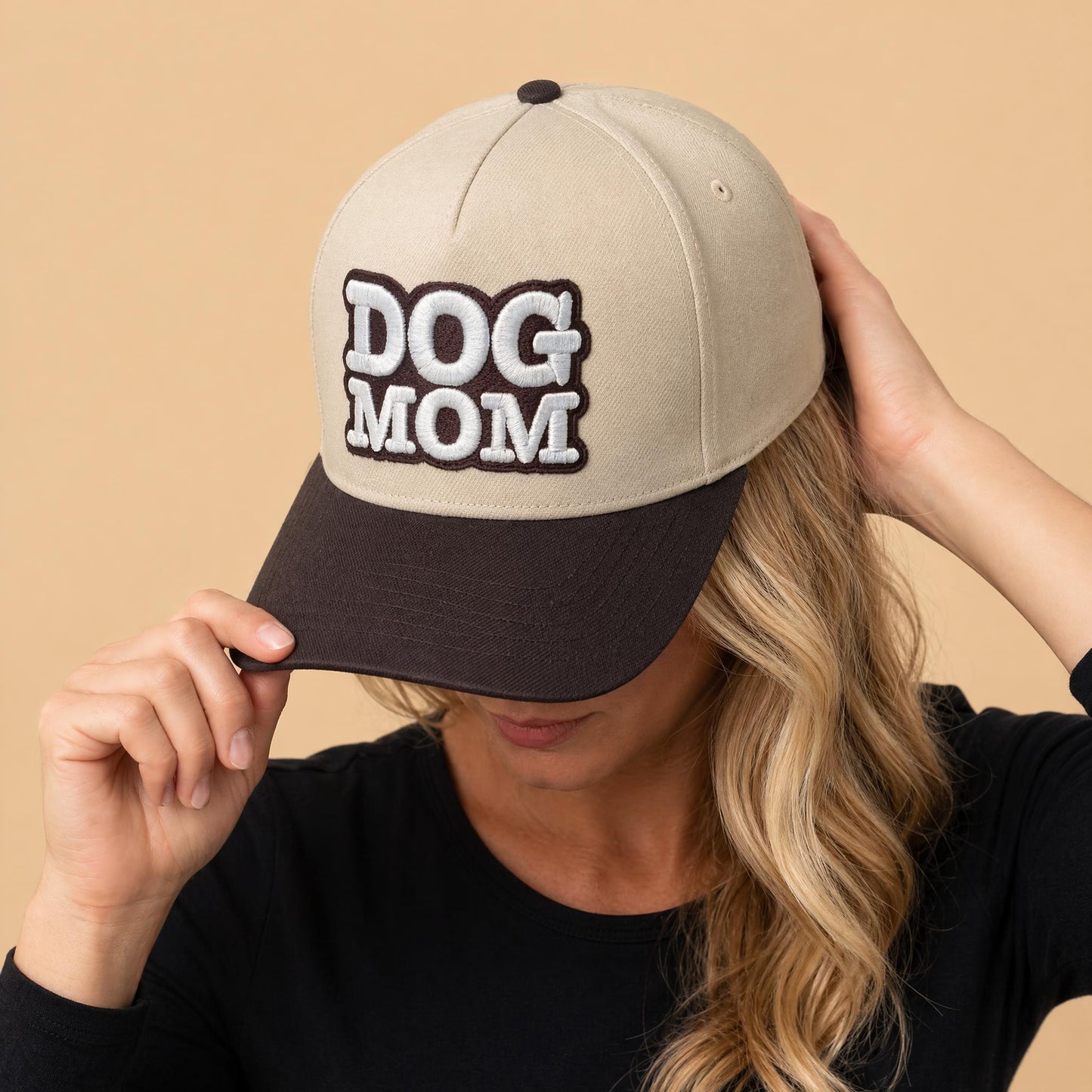 Dog Mom Hat | Brown & Natural Direct Embroidery Trucker – DogKingdom™