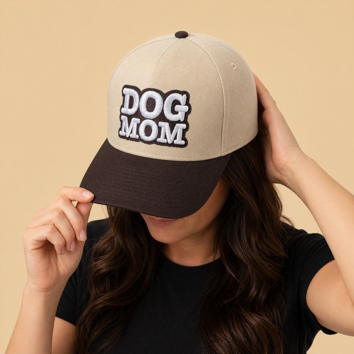 Dog Mom Hat | Brown & Natural Direct Embroidery Trucker – DogKingdom™