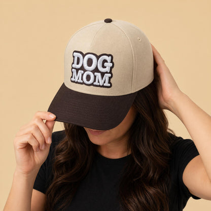 Dog Mom Hat | Brown & Natural Direct Embroidery Trucker – DogKingdom™