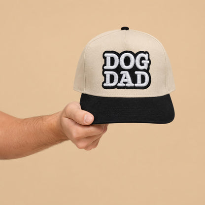 Dog Dad Hat | Black & Natural 3D Puff Embroidered Trucker – DogKingdom™