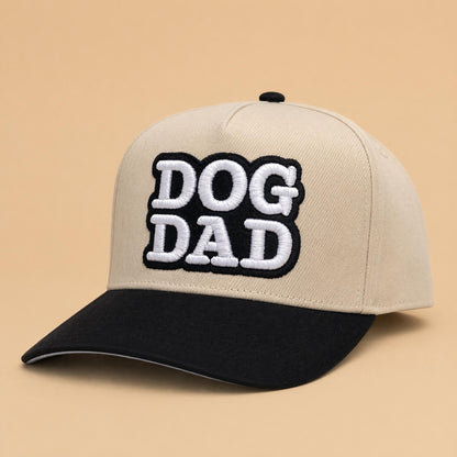Dog Dad Hat | Black & Natural 3D Puff Embroidered Trucker – DogKingdom™