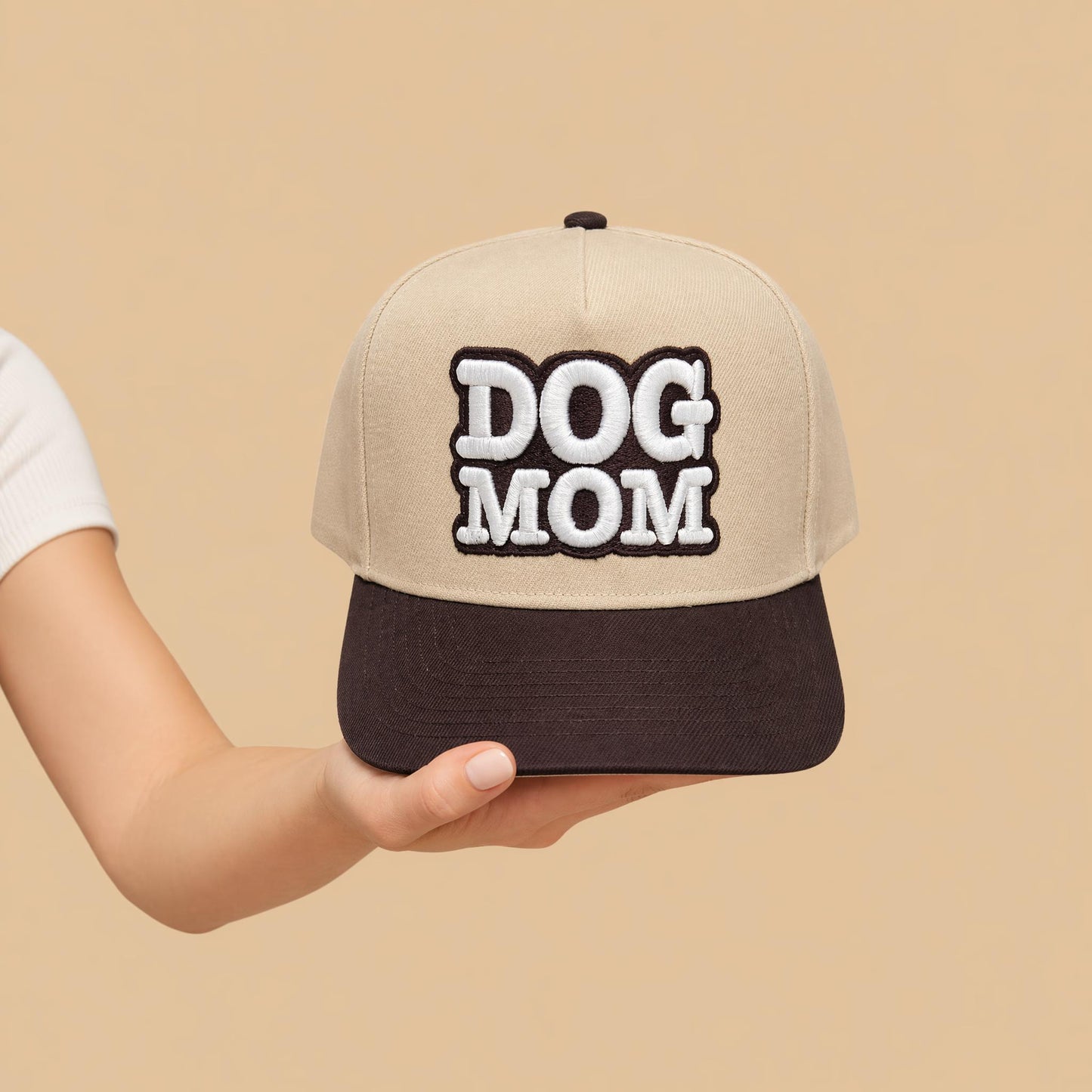 Dog Mom Hat | Brown & Natural Direct Embroidery Trucker – DogKingdom™