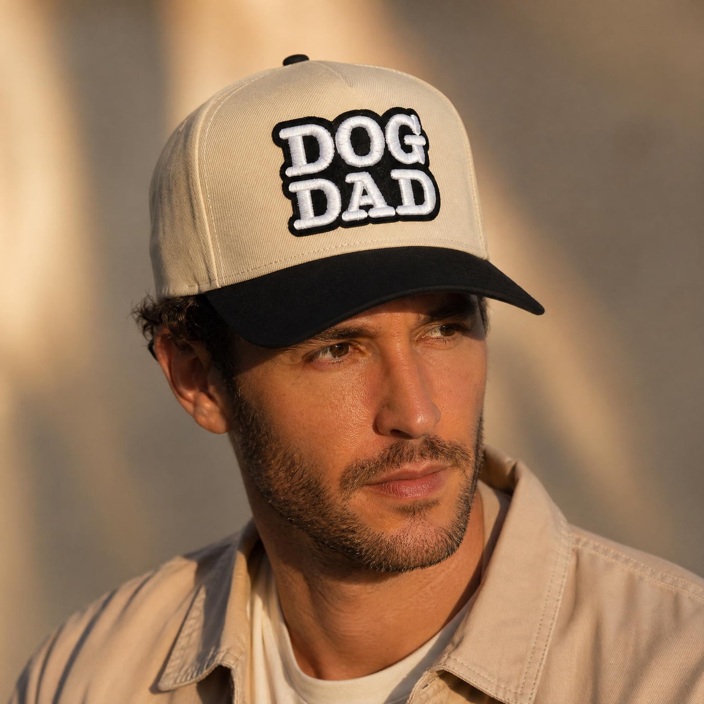 Dog Dad Hat | Black & Natural 3D Puff Embroidered Trucker – DogKingdom™