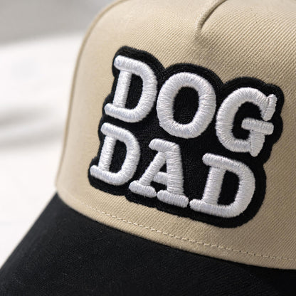 Dog Dad Hat | Black & Natural 3D Puff Embroidered Trucker – DogKingdom™