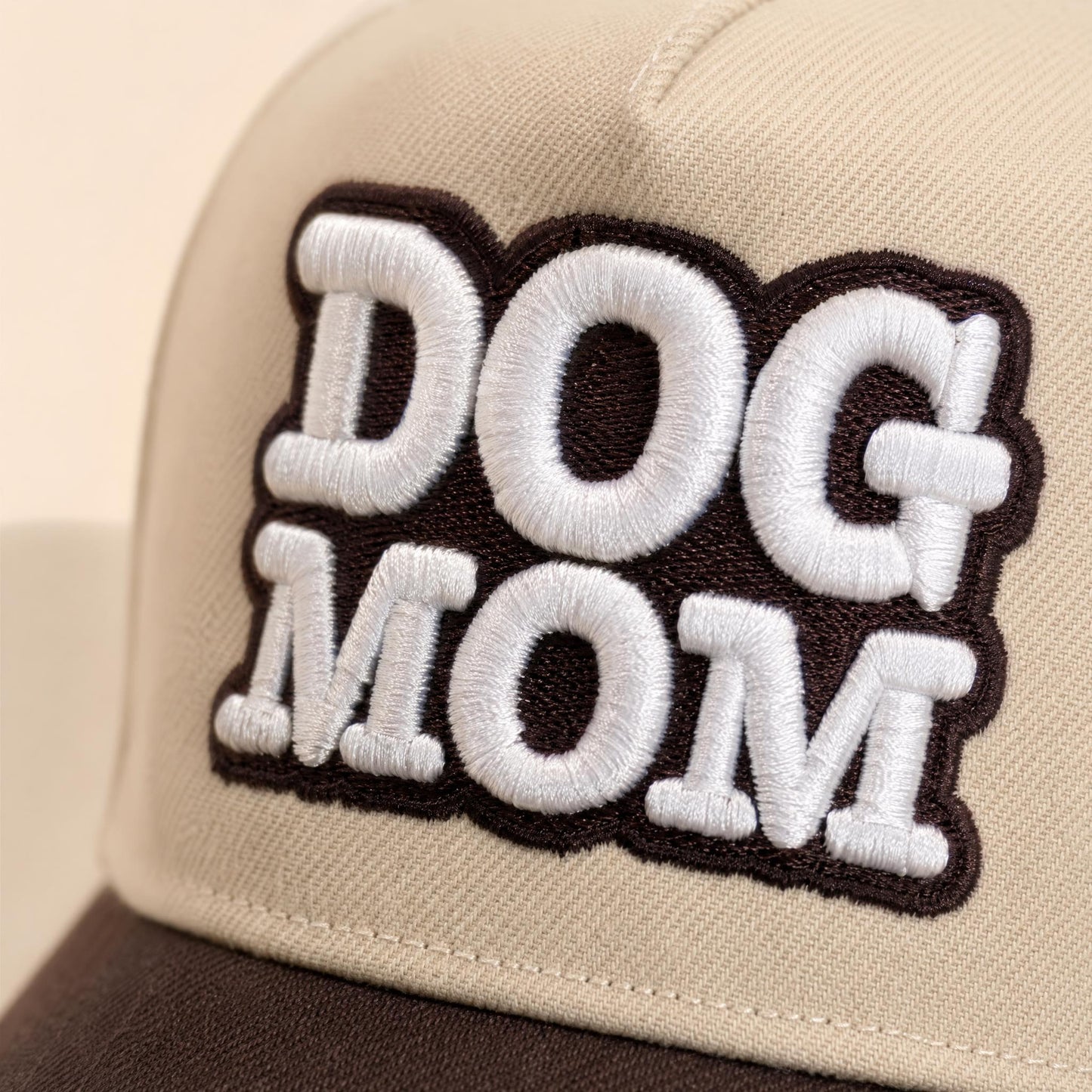 Dog Mom Hat | Brown & Natural Direct Embroidery Trucker – DogKingdom™