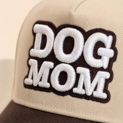 Dog Mom Hat | Brown & Natural Direct Embroidery Trucker – DogKingdom™