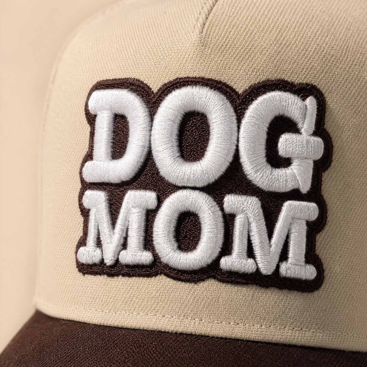 Dog Mom Hat | Brown & Natural Direct Embroidery Trucker – DogKingdom™