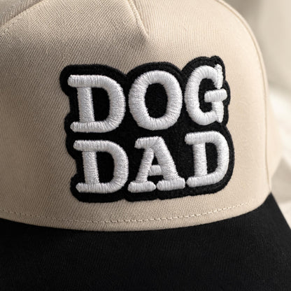Dog Dad Hat | Black & Natural 3D Puff Embroidered Trucker – DogKingdom™
