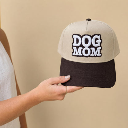 Dog Mom Hat | Brown & Natural Direct Embroidery Trucker – DogKingdom™