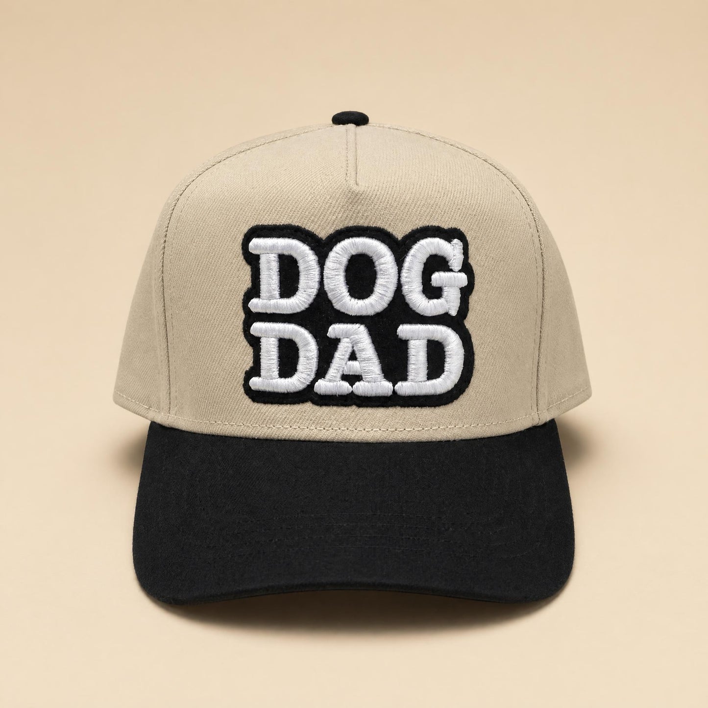 Dog Dad Hat | Black & Natural 3D Puff Embroidered Trucker – DogKingdom™