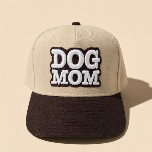Dog Mom Hat | Brown & Natural Direct Embroidery Trucker – DogKingdom™