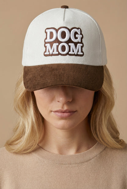 DogKingdom™ Dog Mom Corduroy Snapback Hat