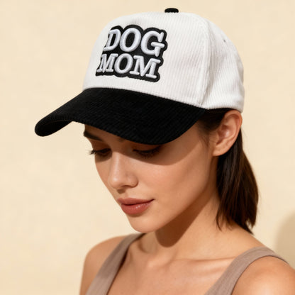 DogKingdom™ Dog Mom Corduroy Snapback Hat