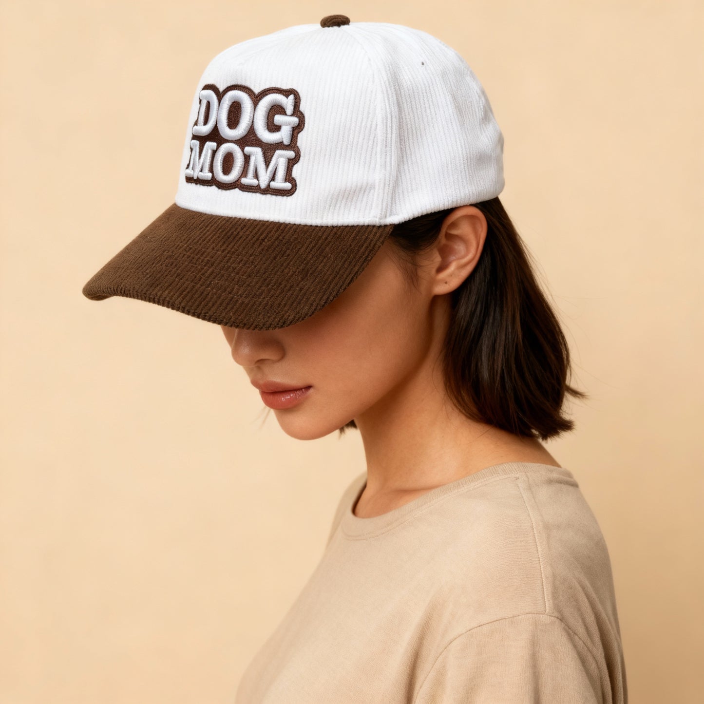 DogKingdom™ Dog Mom Corduroy Snapback Hat
