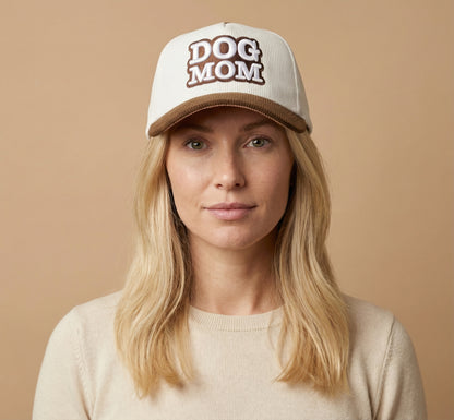 DogKingdom™ Dog Mom Corduroy Snapback Hat