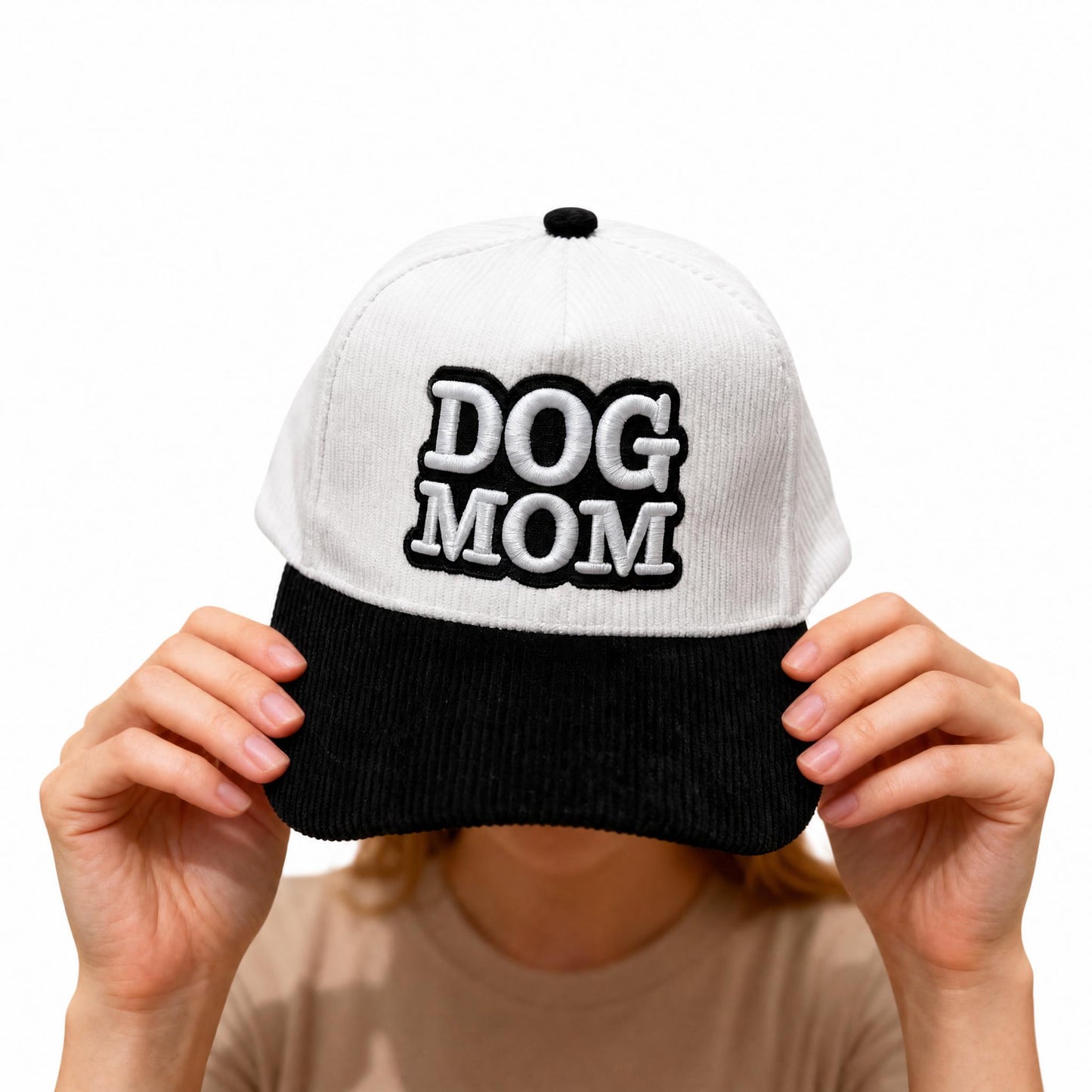 Dog Mom Corduroy Snapback Hat