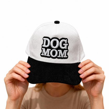 Dog Mom Corduroy Snapback Hat