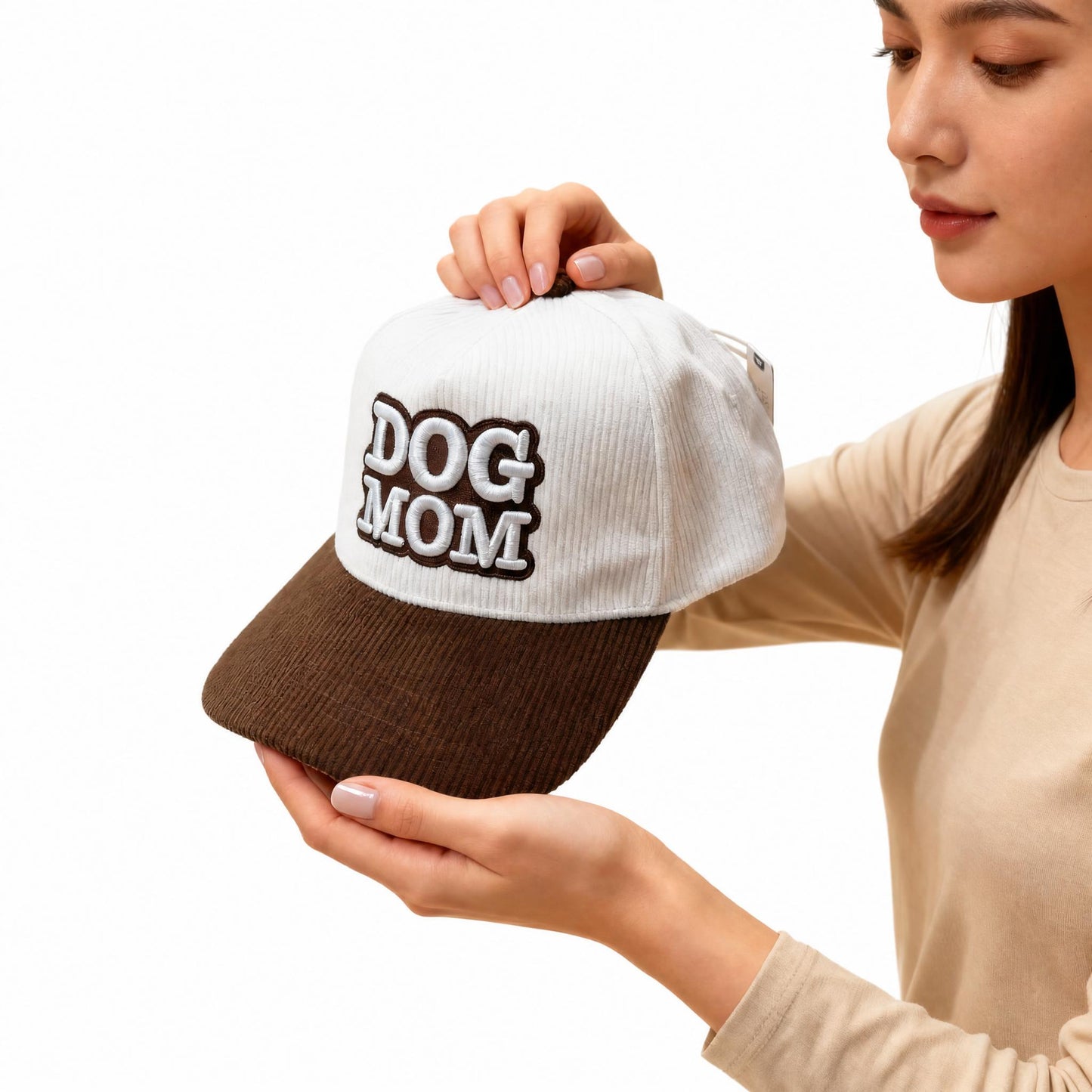 Dog Mom Corduroy Snapback Hat