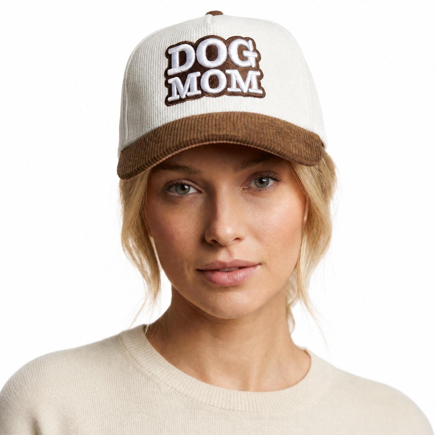 Dog Mom Corduroy Snapback Hat