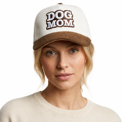 Dog Mom Corduroy Snapback Hat