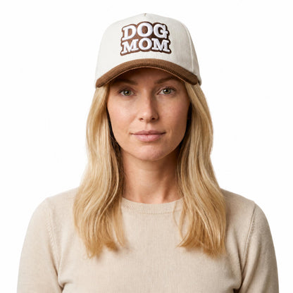 Dog Mom Corduroy Snapback Hat