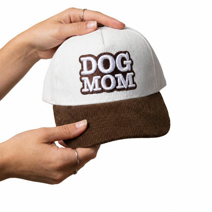 Dog Mom Corduroy Snapback Hat