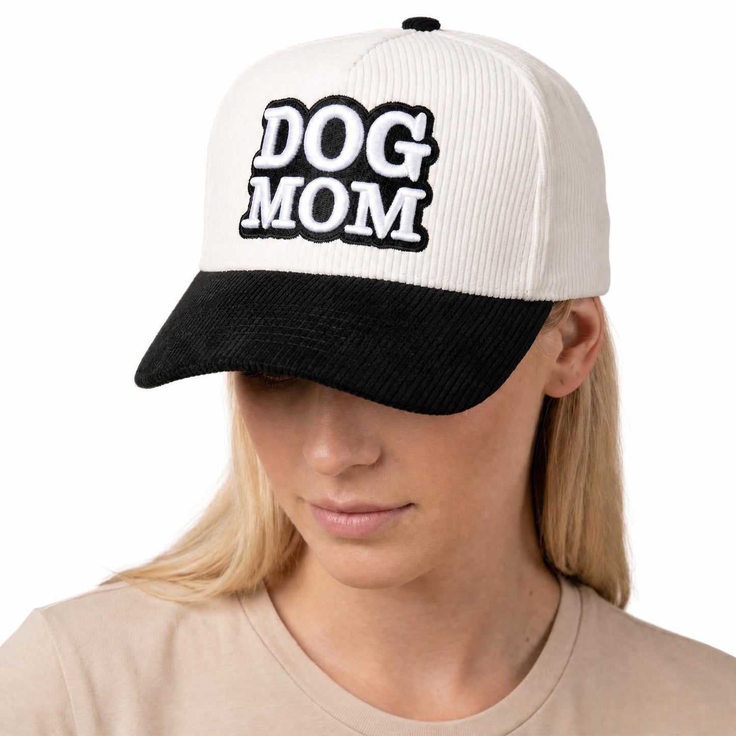 Dog Mom Corduroy Snapback Hat