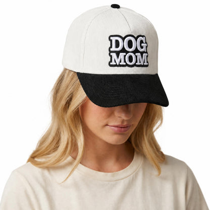 Dog Mom Corduroy Snapback Hat