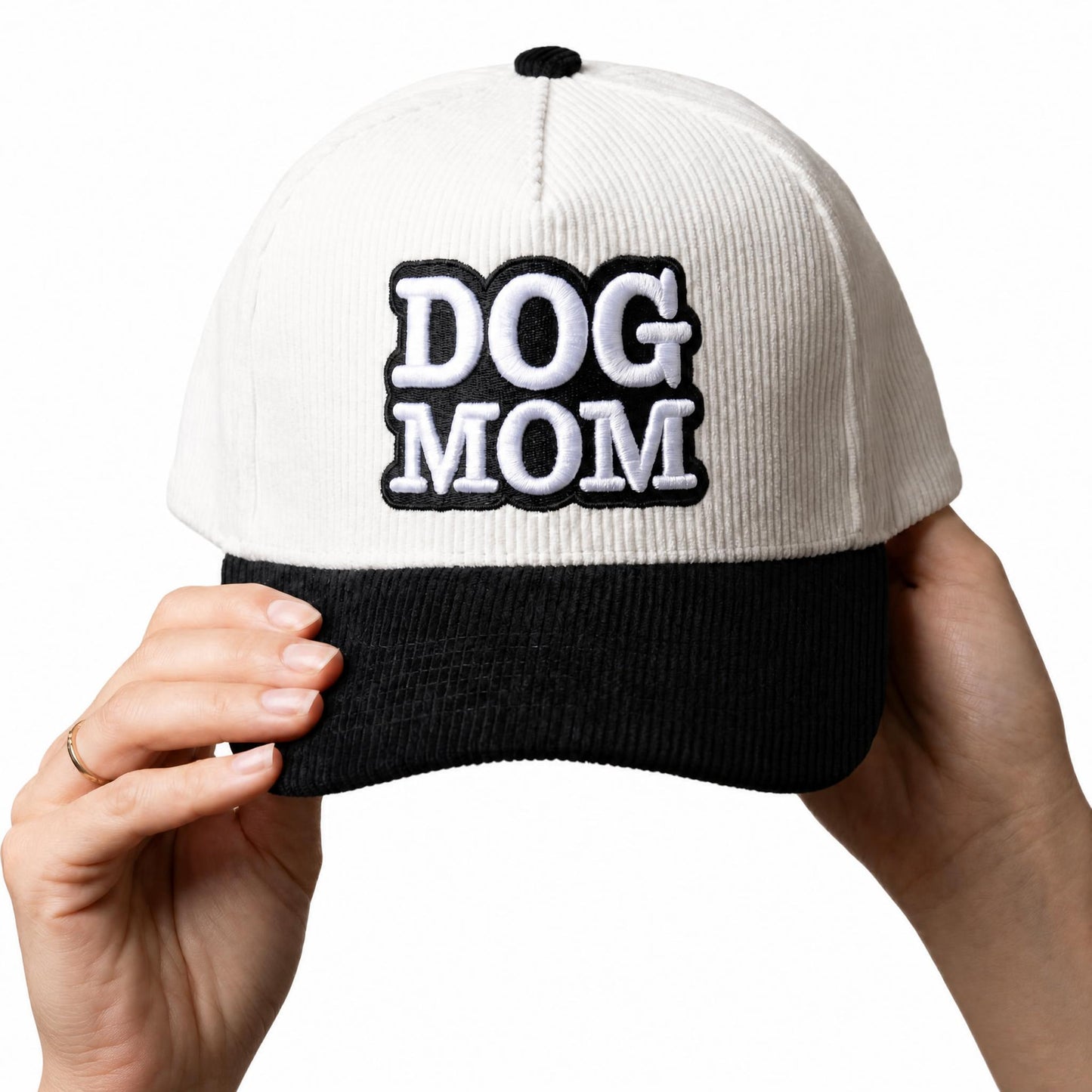 Dog Mom Corduroy Snapback Hat