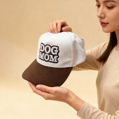 DogKingdom™ Dog Mom Corduroy Snapback Hat